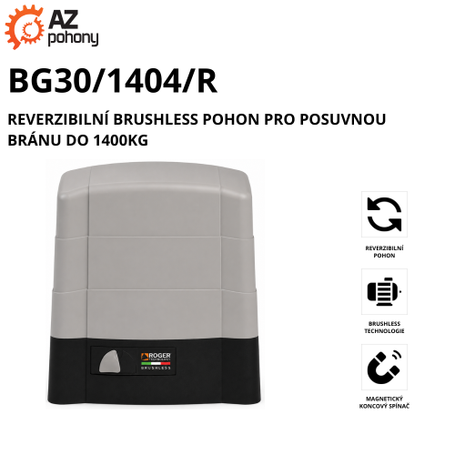 BG30/1404/R - reverzibilní brushless pohon pro posuvnou bránu do 1400kg